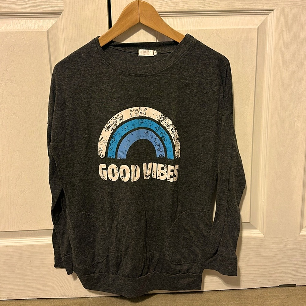 Good Vibes lightweight Sweatshirt.  Size Small.